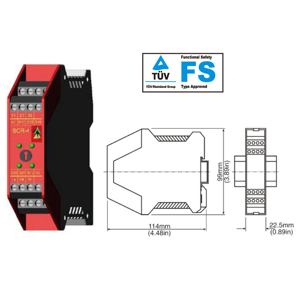 SCR-4-TD: Safety Monitoring Relay with Time Delay