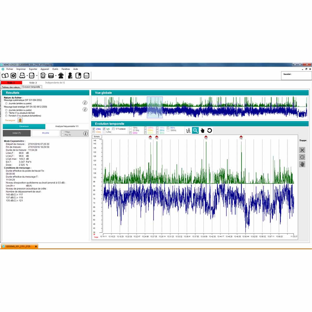 LDS23 Data processing software for noise dosimeter