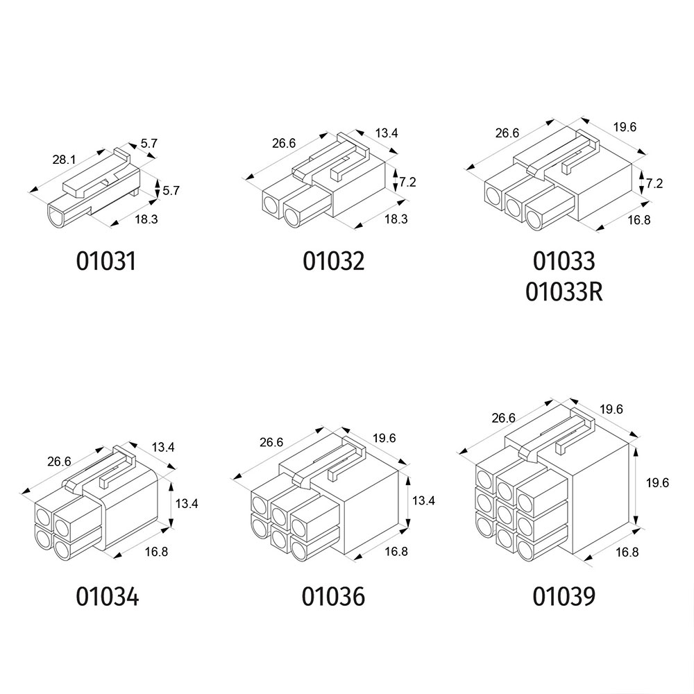 ACCESSORIES FOR CRIMPING CONNECTORS · M620 SERIES · MALE HOUSING