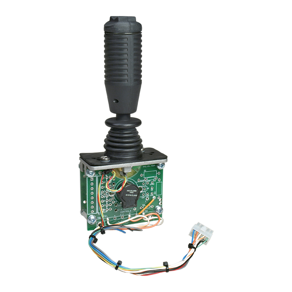 This joystick has a special console design enables activation of electronic elements such as Hall sensors and potentiometers and the use of up to three switch contacts.