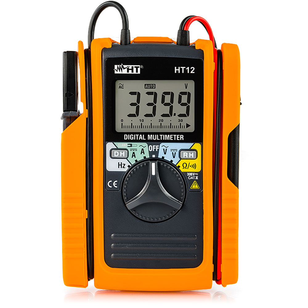 HT12 - Pocket digital multimeter with integrated AC/DC 60A clamp meter