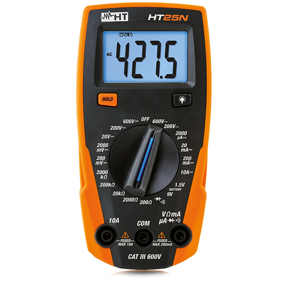 HT25N - Compact digital multimeter, with DC current measurement up to 10A