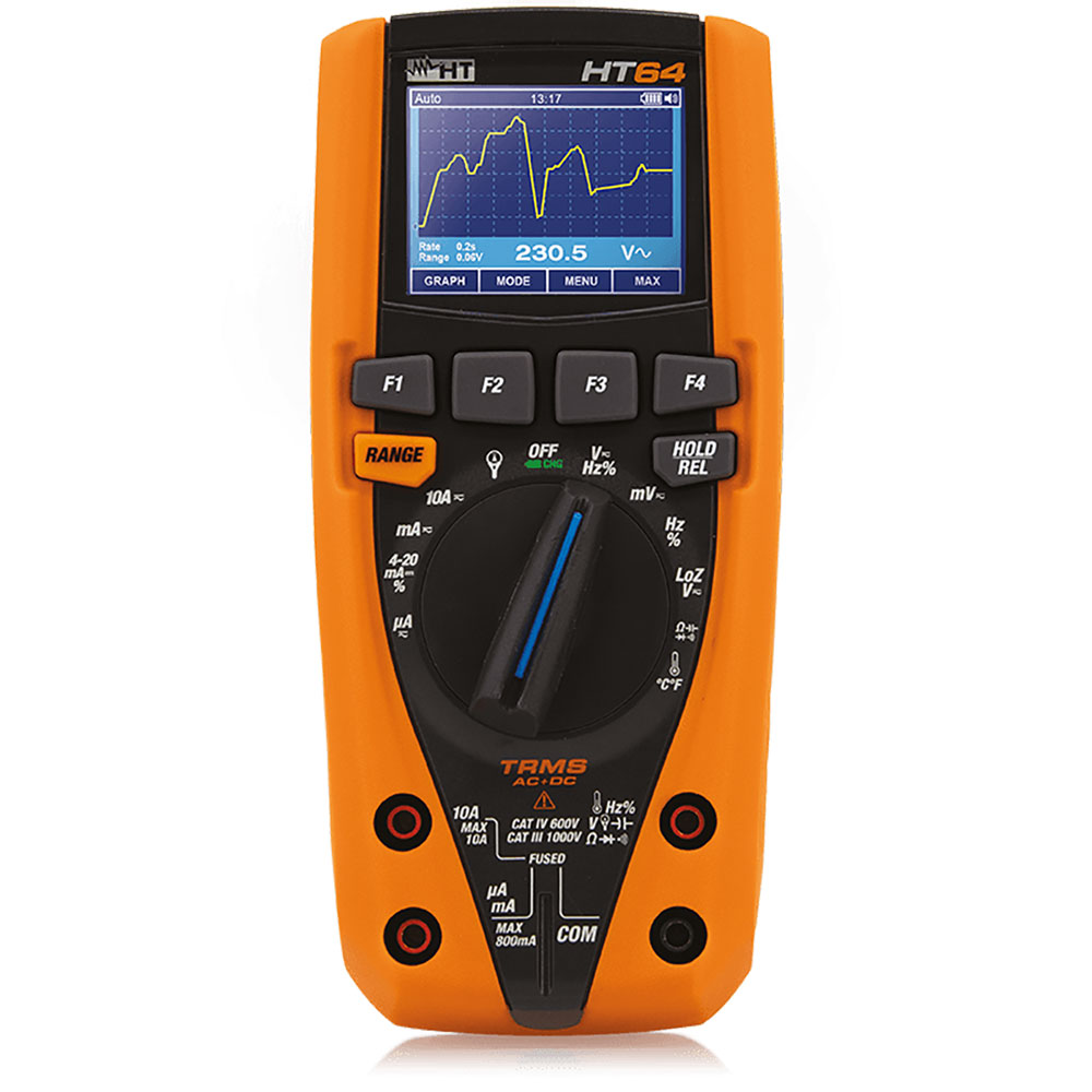 HT64 - TRMS/AC+DC Digital Multimeter with colour LCD display